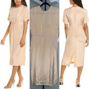 Sportmax Satin Blouse Midi Dress - Cream